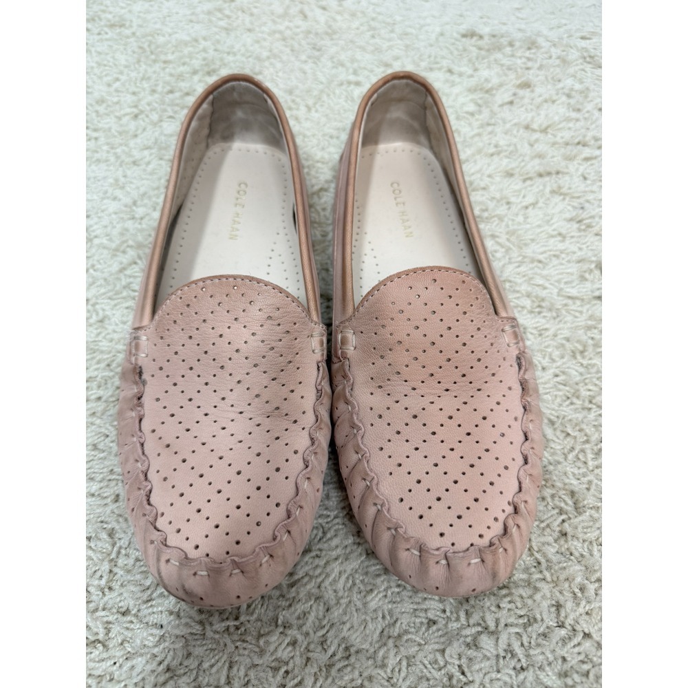 Cole Haan Women's Pink Leather Evelyn Driving Shoes Moccasin Loafer Flats Size 8